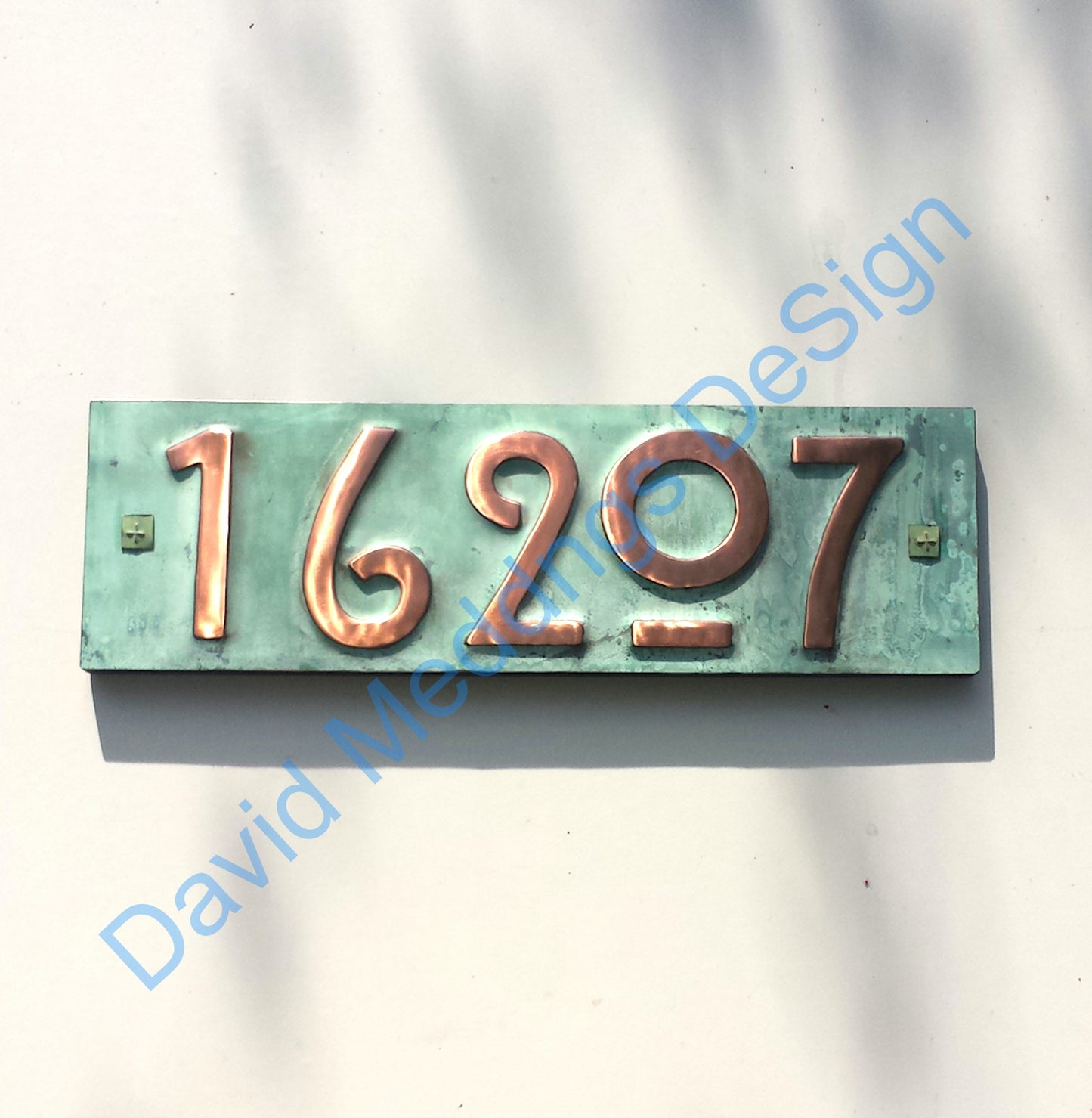 copper Mackintosh style houe plaque