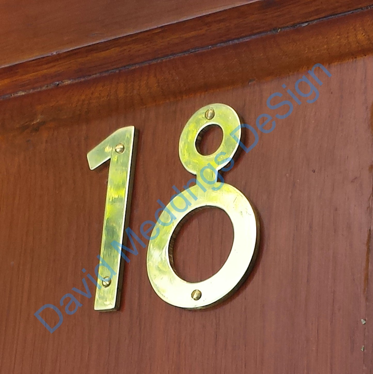Brass Mission Mackintosh style numbers hammered, polished or brushed 3"/75mm high am