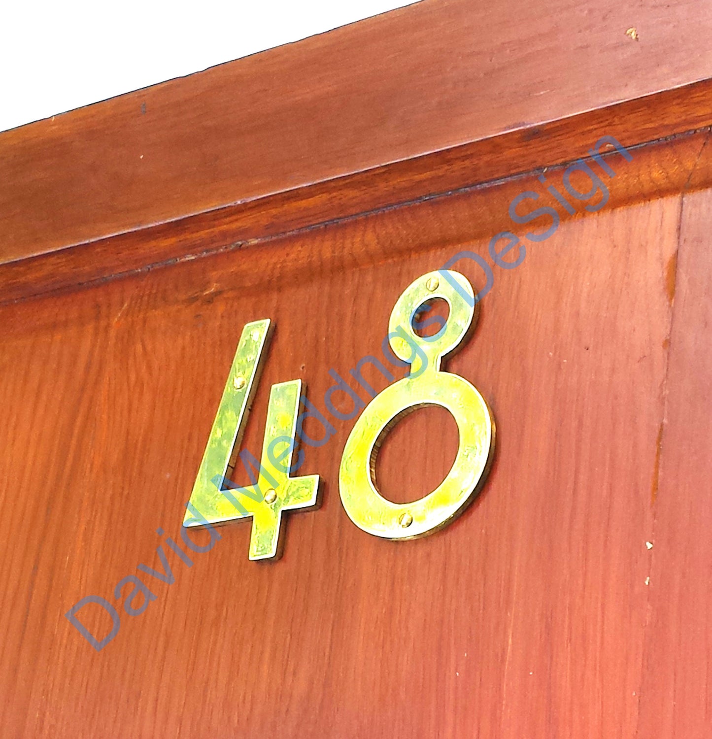 brass arts and crafts house number polished