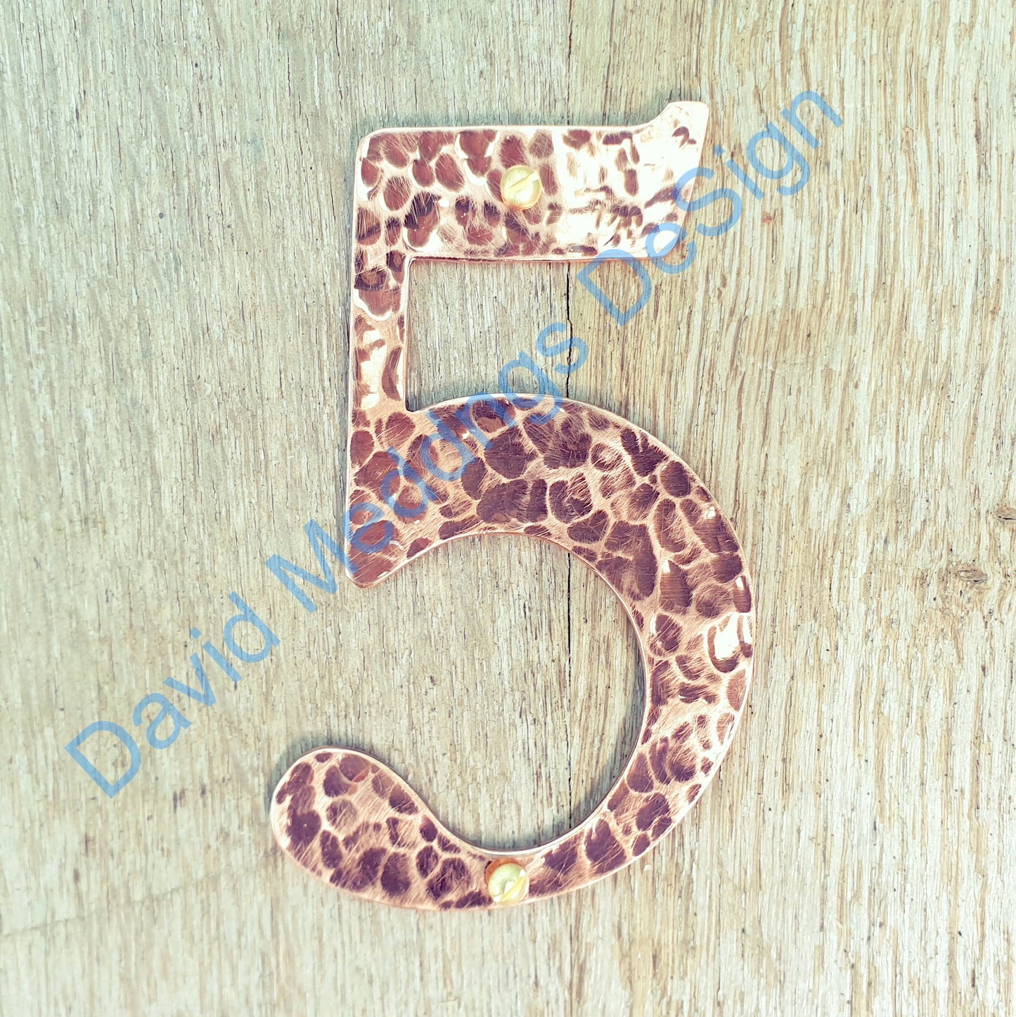 Serif style Copper numbers hammered, polished, brushed or green, 6"/150mm high Garamond font m