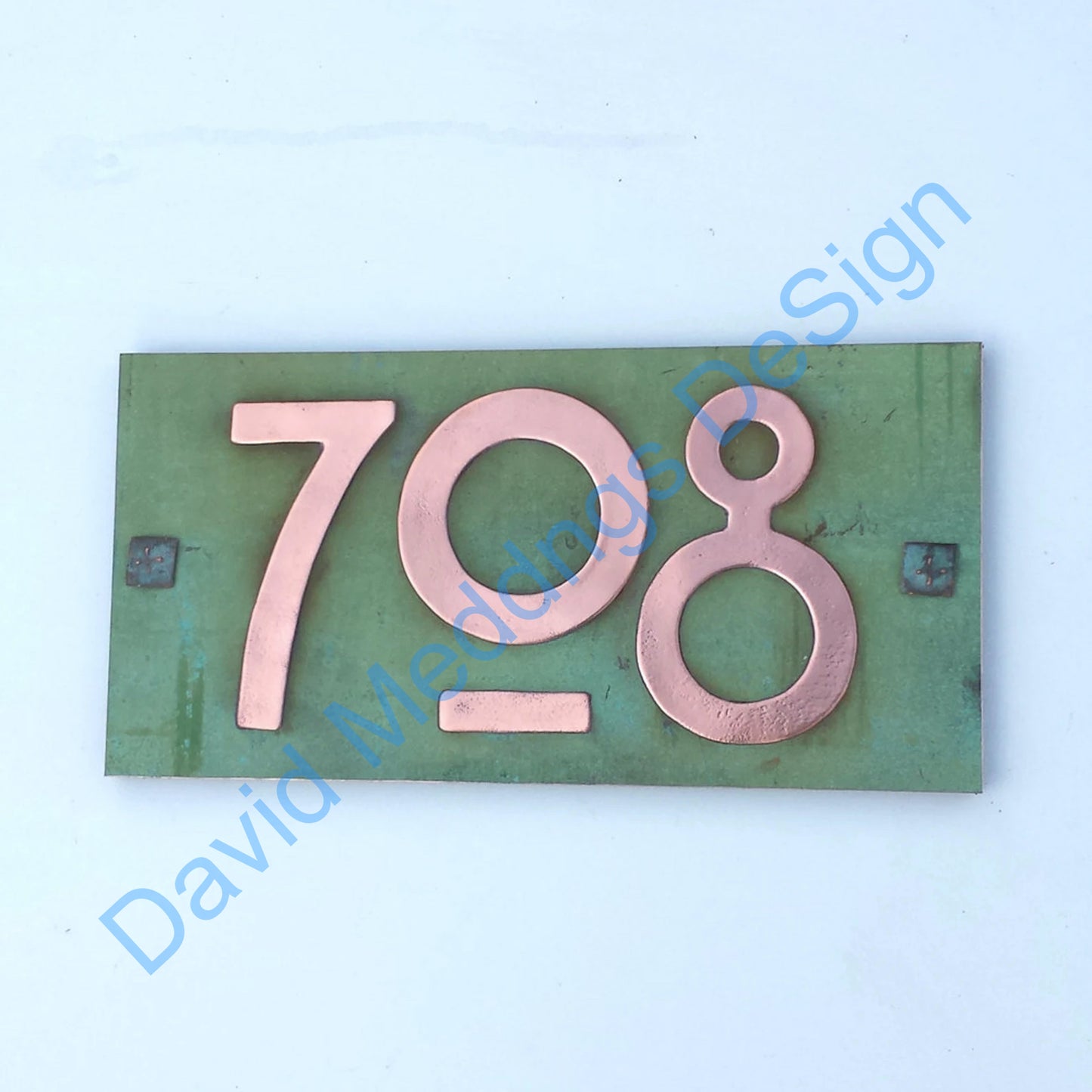 patinated Mackintosh style houe plaque