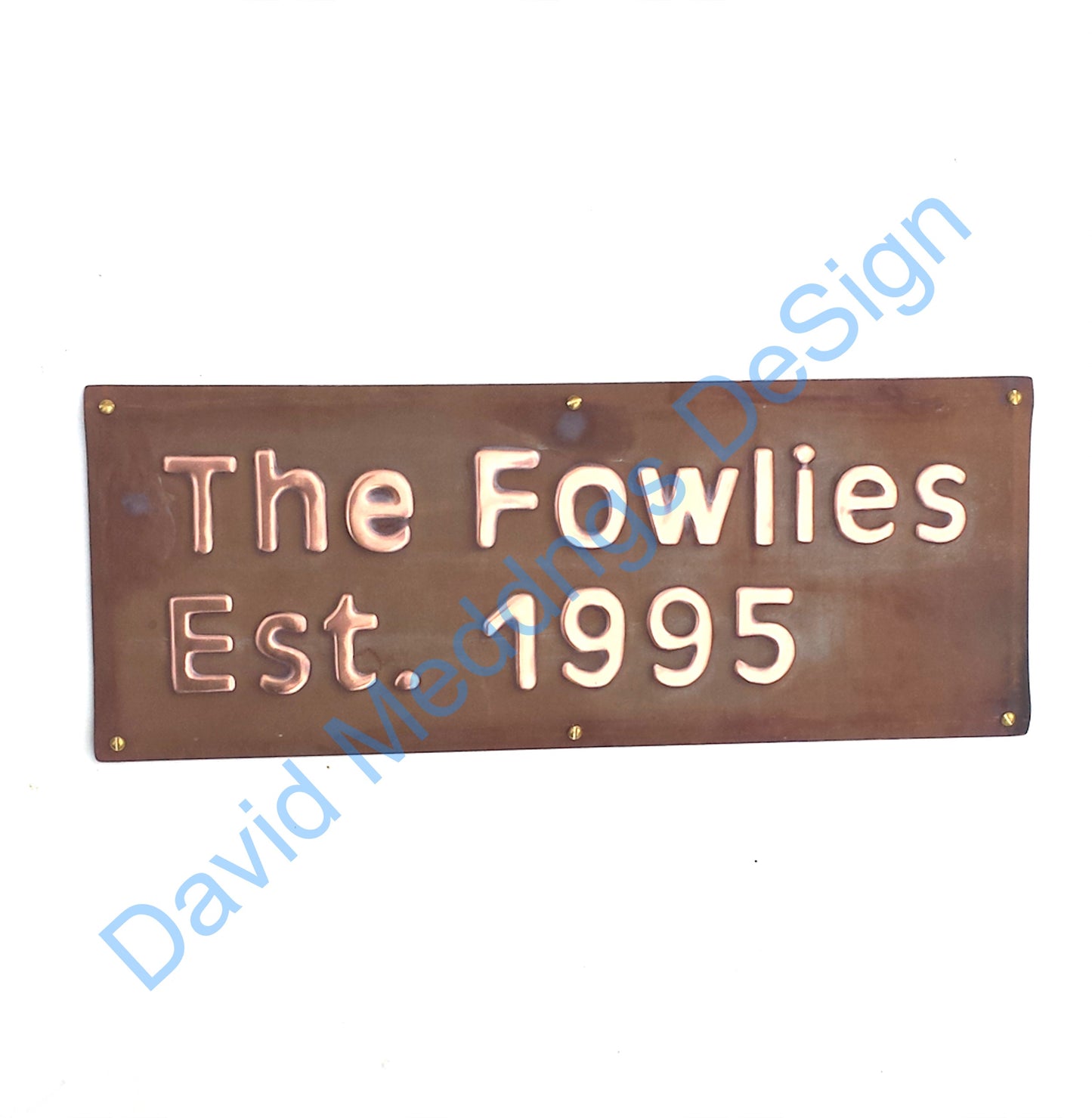 Establised family copper plaque