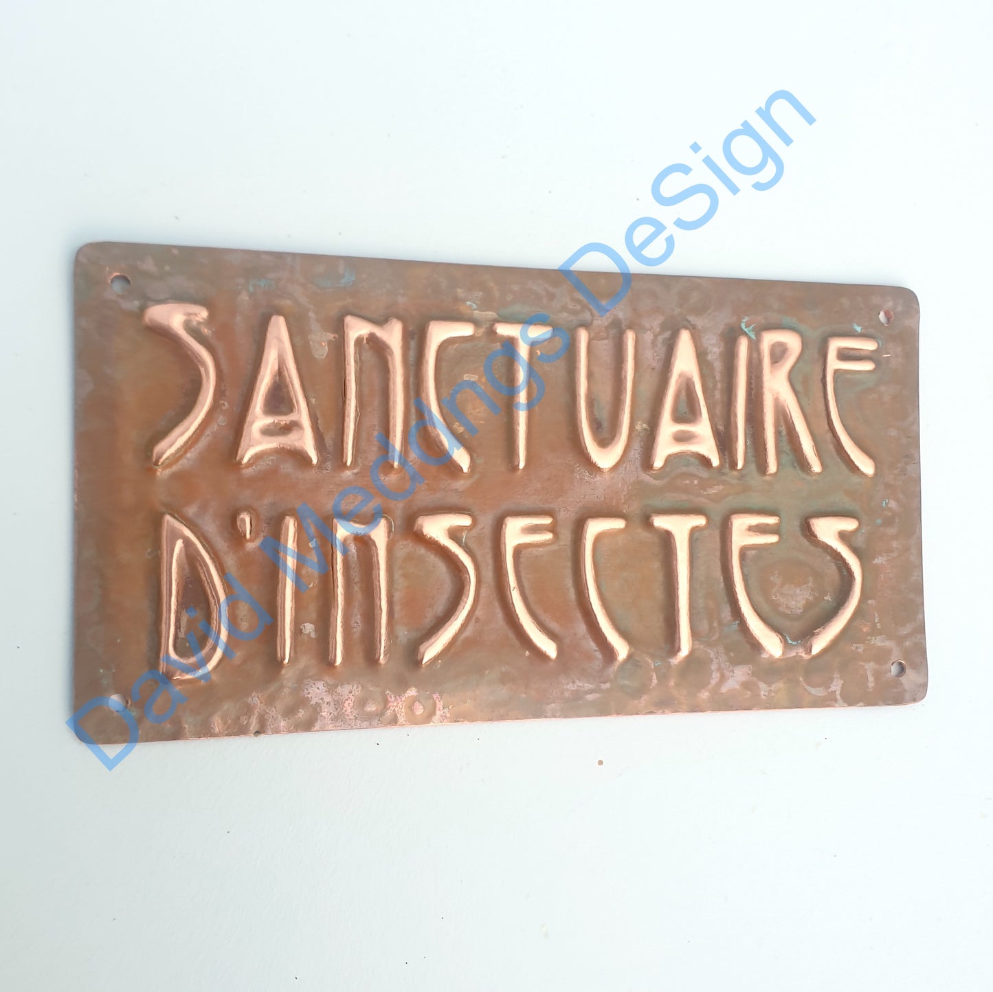Art Nouveau plaque hammered copper