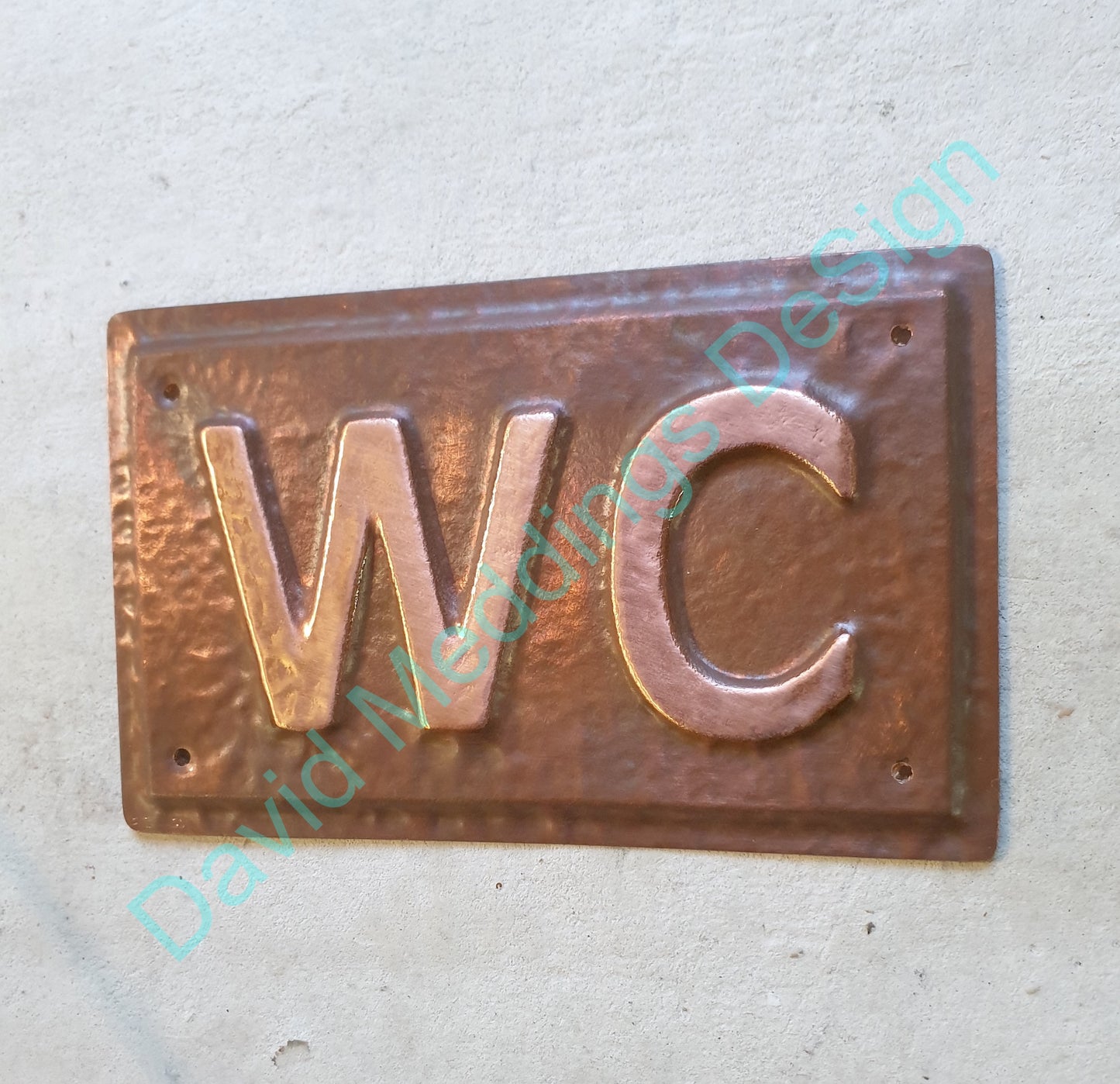 WC toilet plaque copper