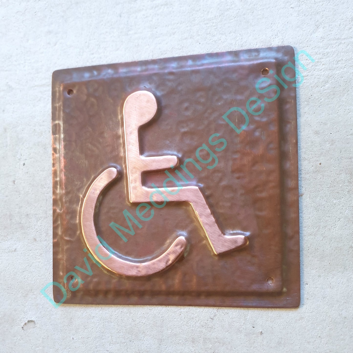 disabled wheelchair door plaque copper