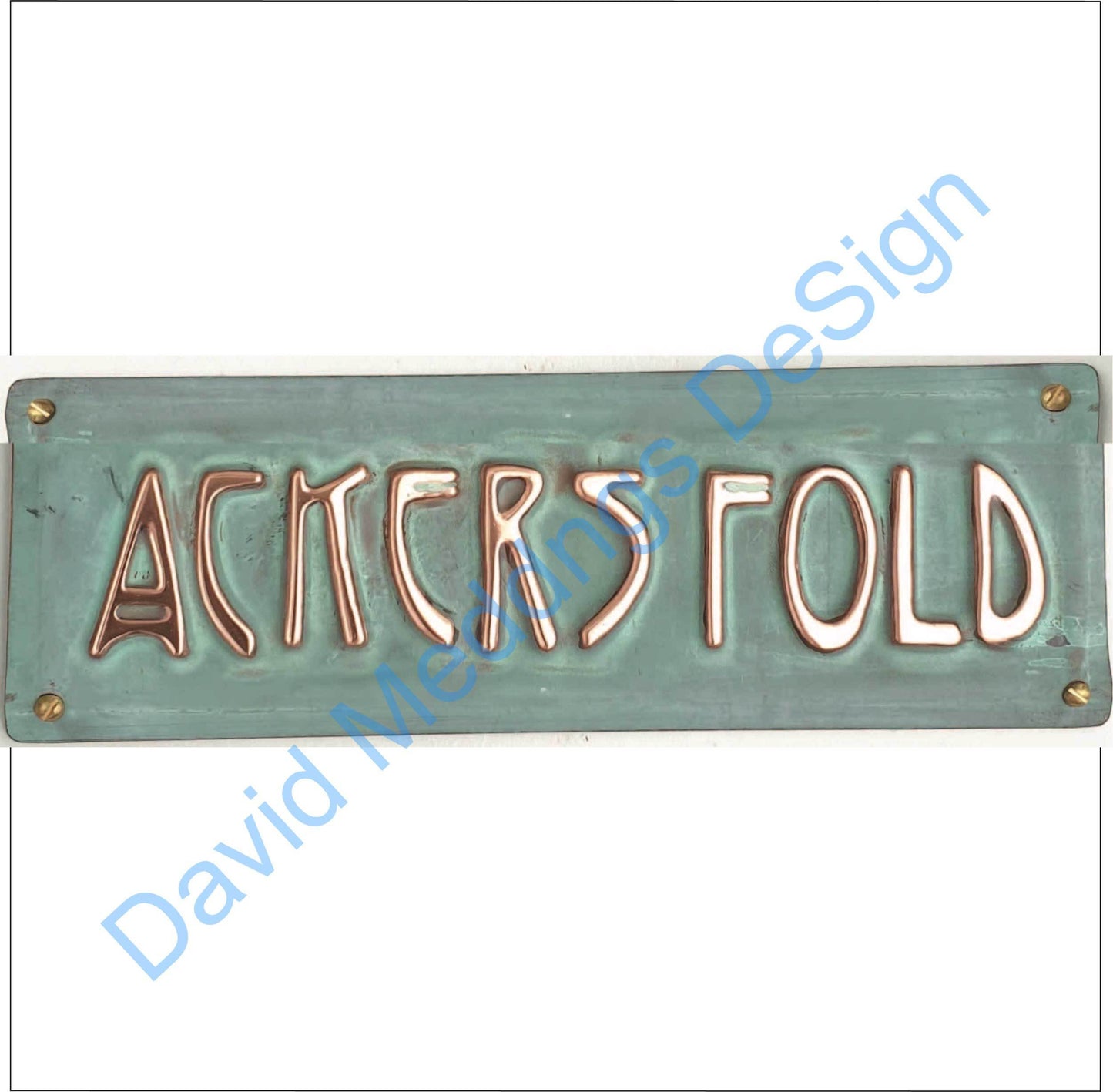 Art Nouveau plaque green copper