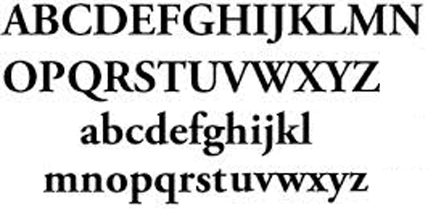 Garamond alphabet