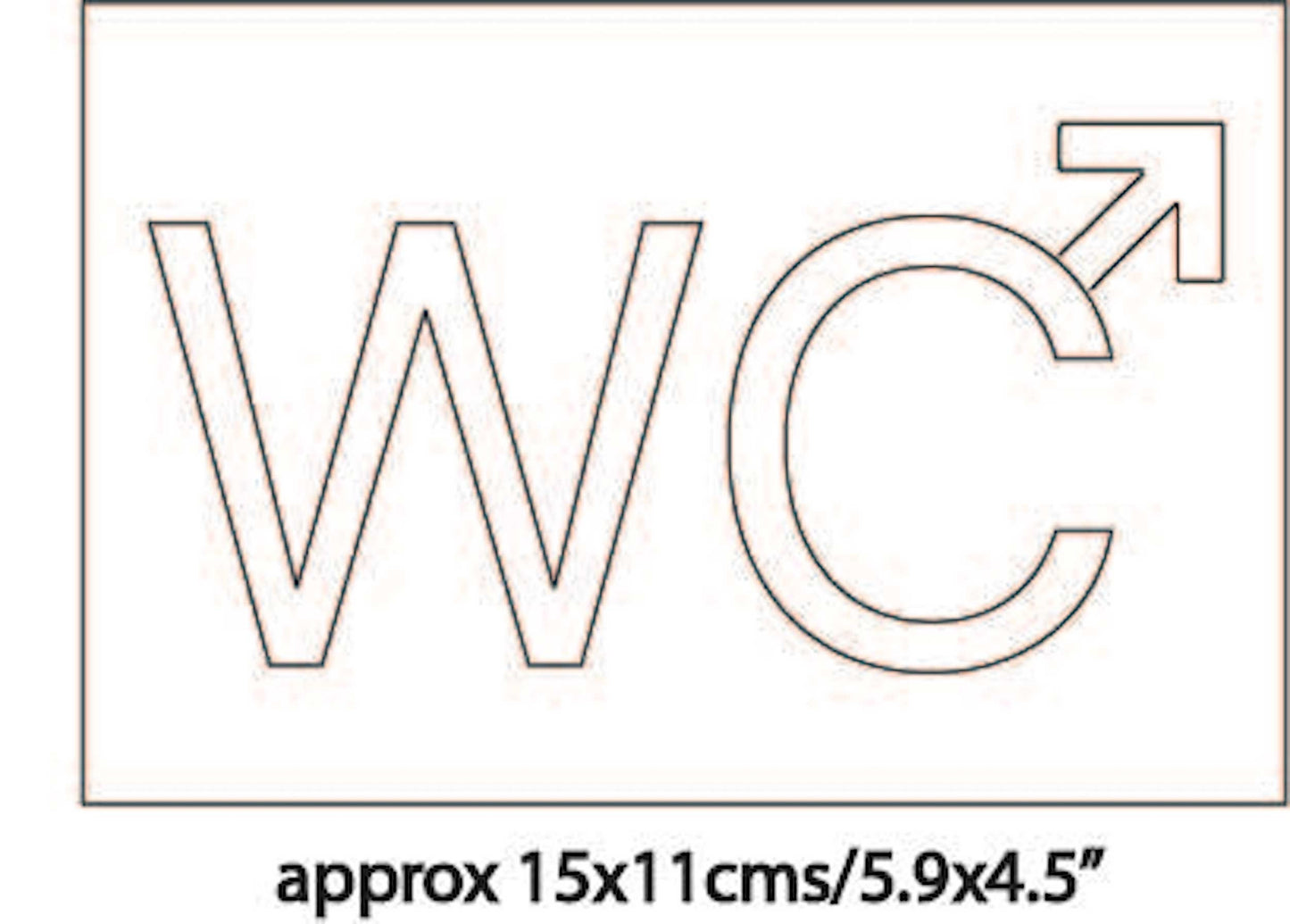 WC Female symbol Copper door plaque toilet lavatory sign in 2"/50mm high letters