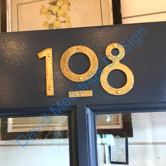 108 Mission Mackintosh brass hammered number