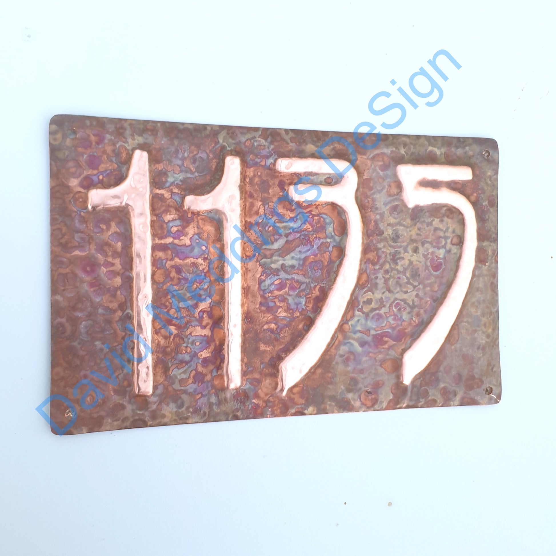 Art nouveau hammered copper plaque 