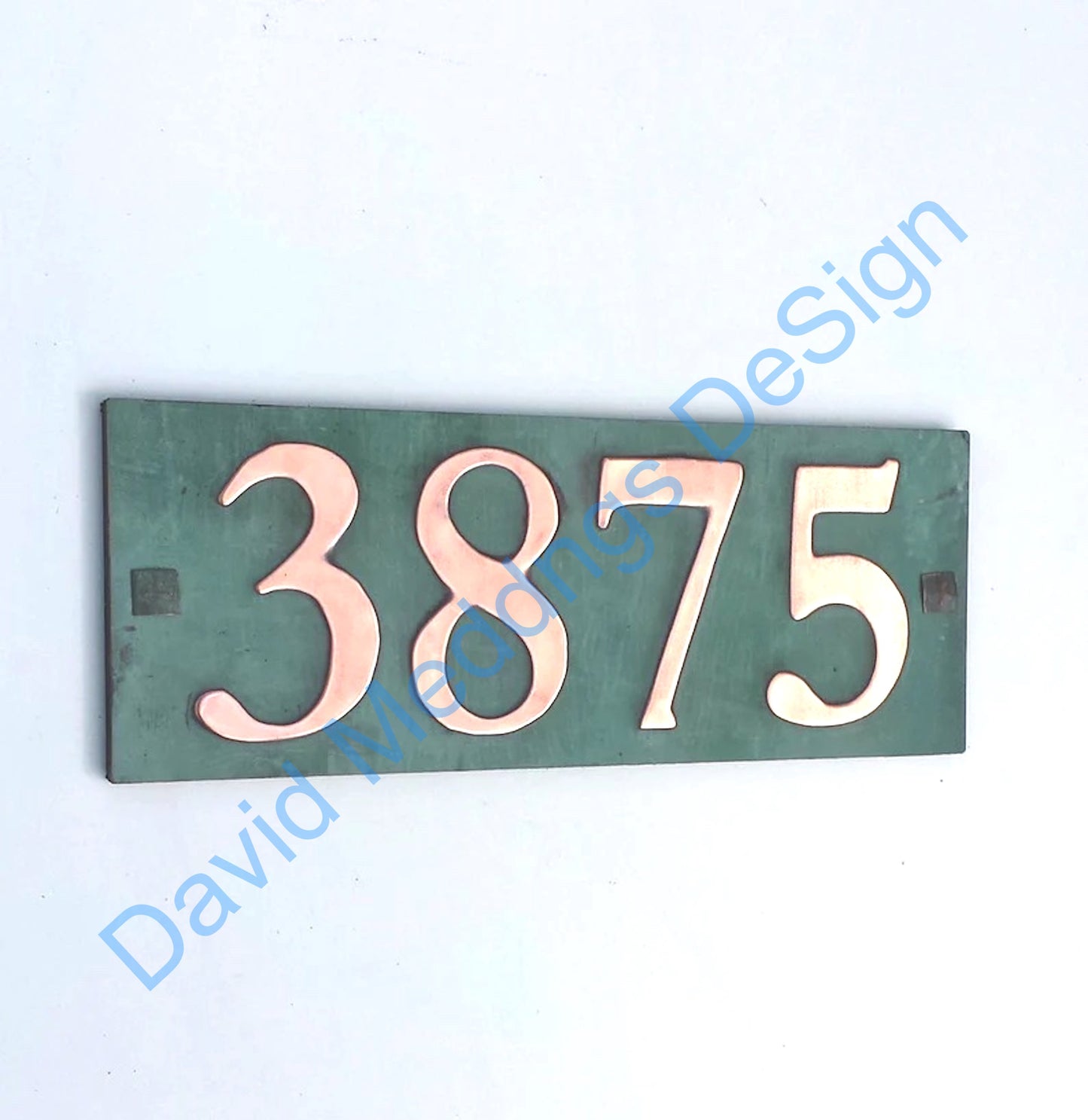 Traditional green copper plaque 