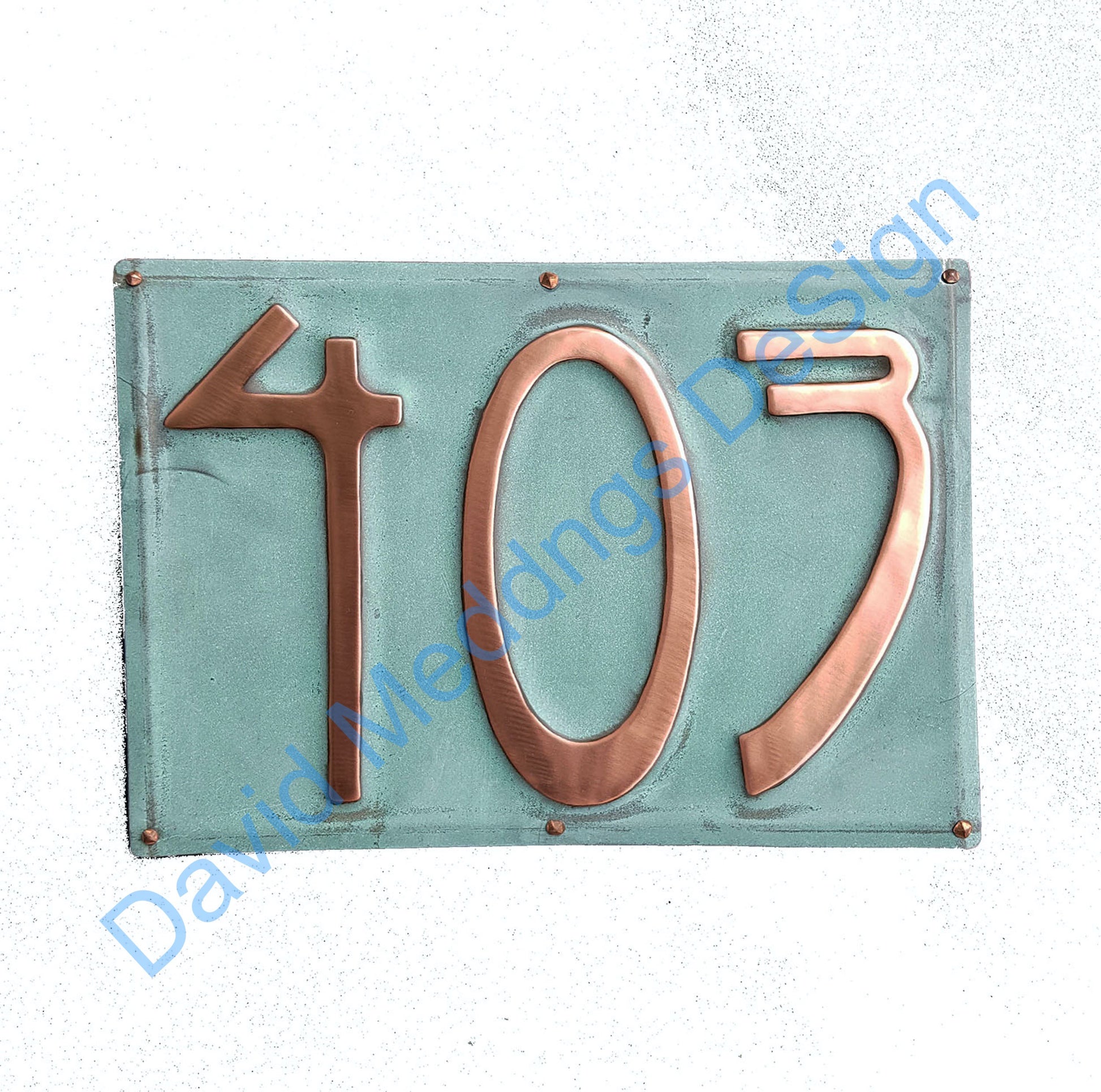 Art nouveau patinated copper plaque