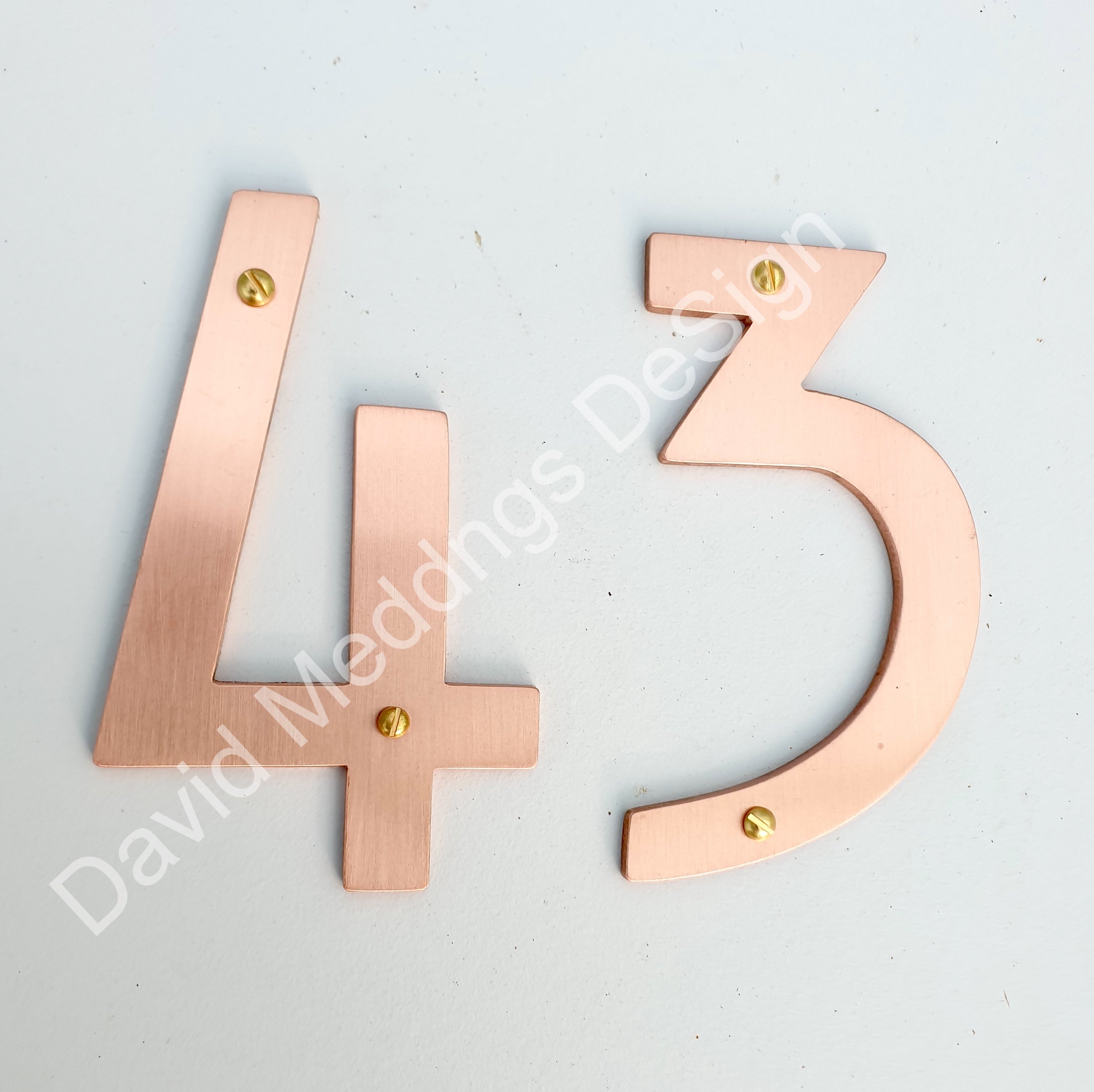Arts and Crafts Copper numbers in four surface finishes 4