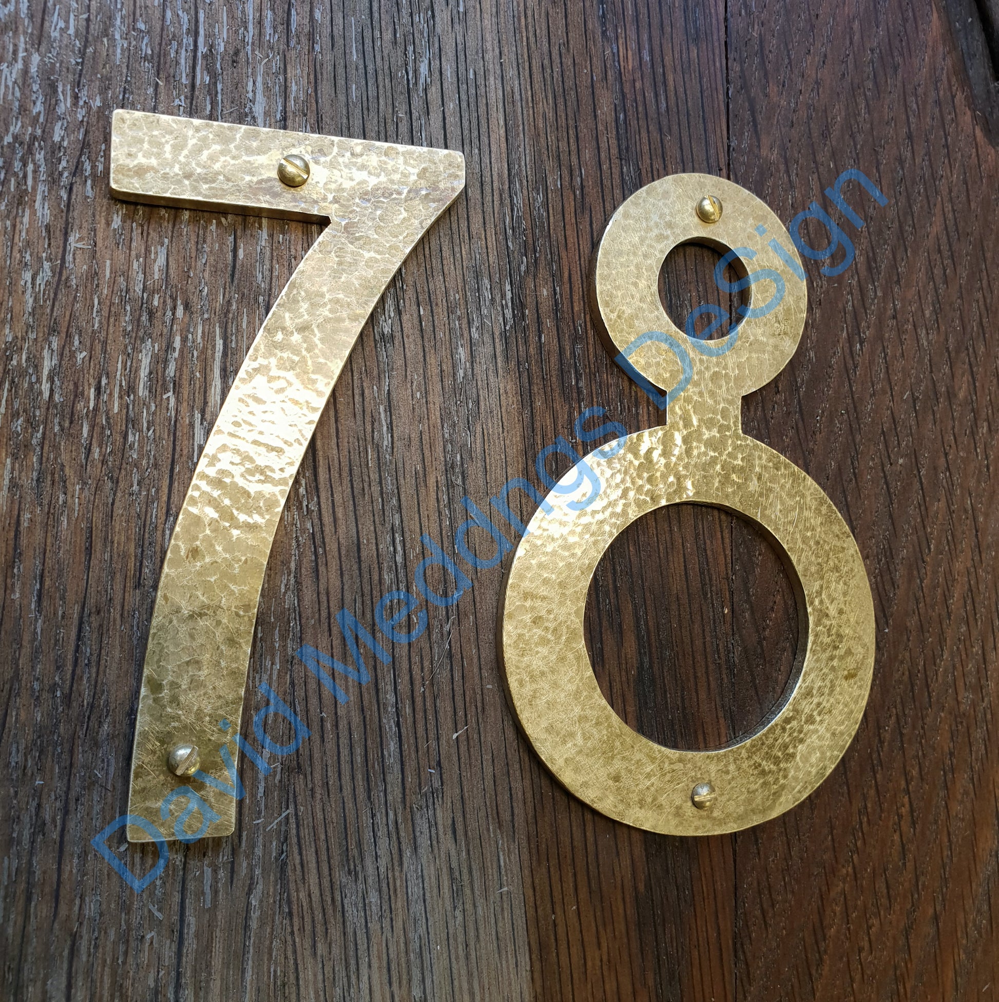 78_Mission Mackintosh brass hammered number