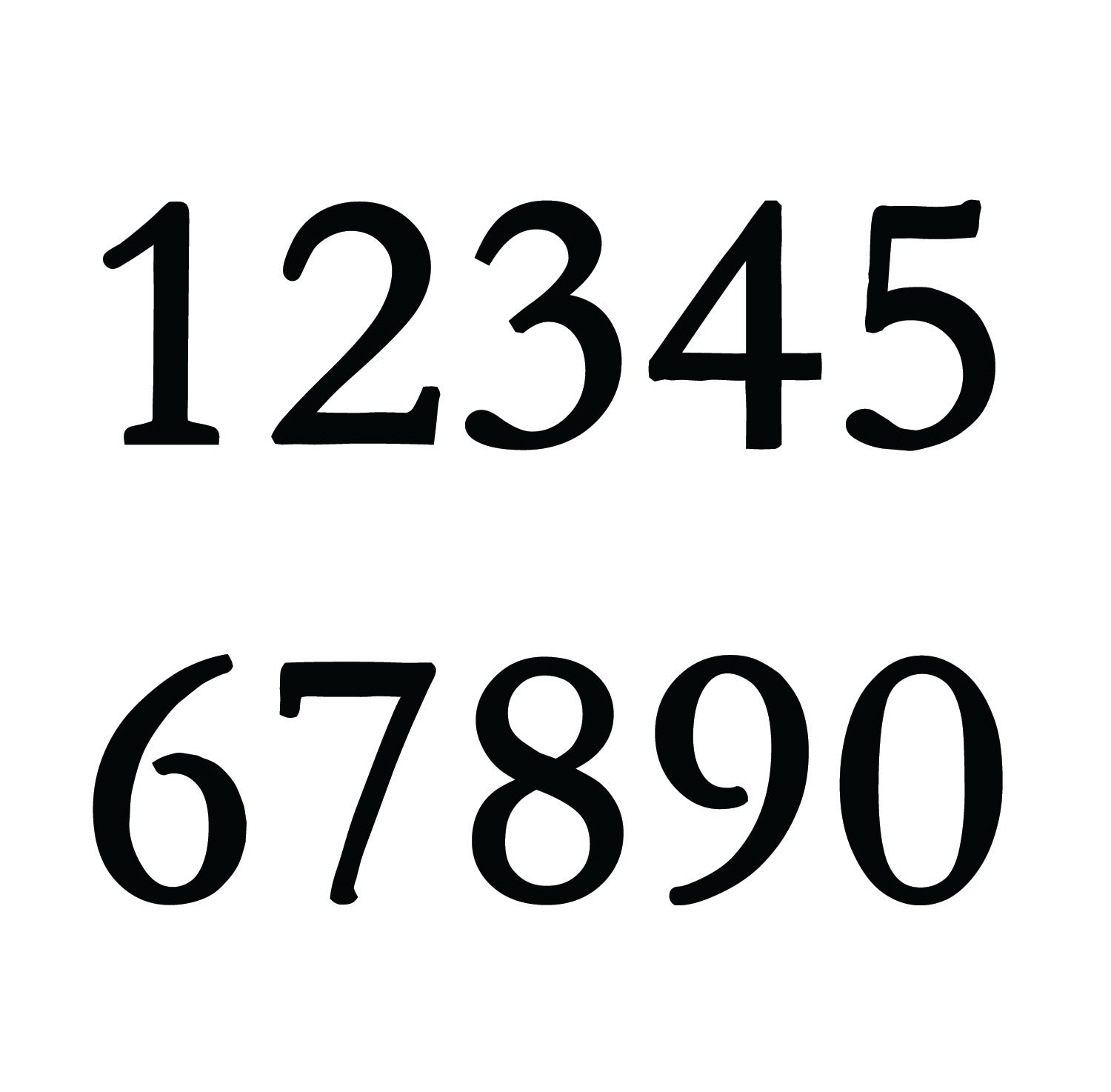 Garamond font set numbers