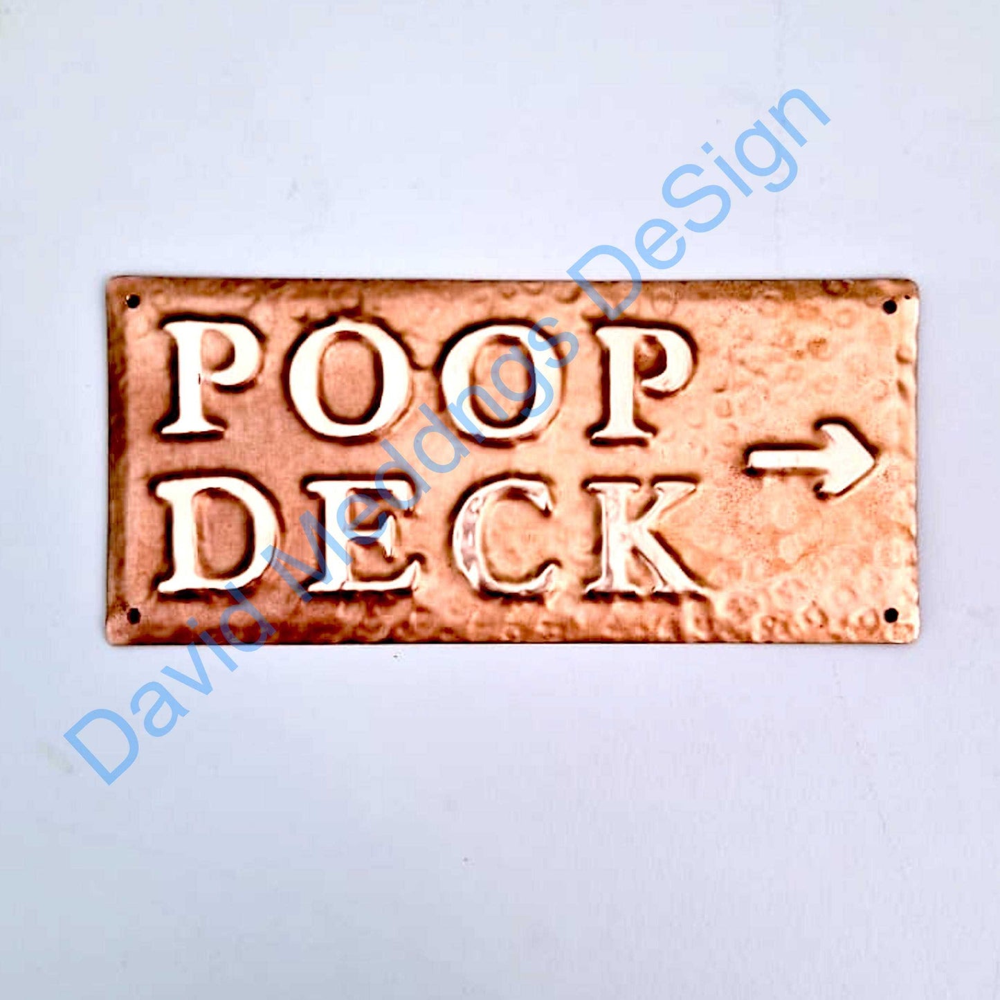 Poop Deck nautical door plaque hammered 