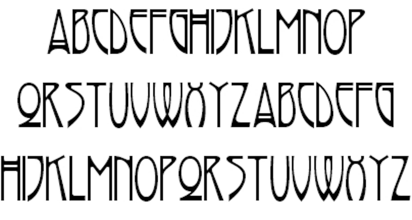 Rivanna font letters set