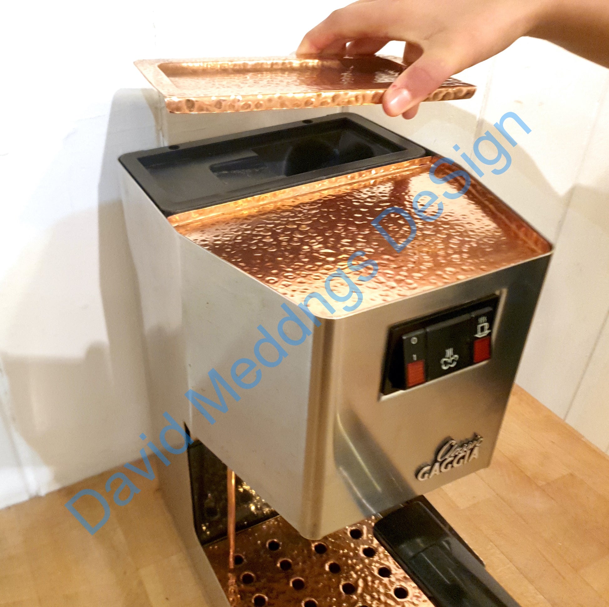 Gaggia Classic copper drip tray and top trays for portafilter, cups