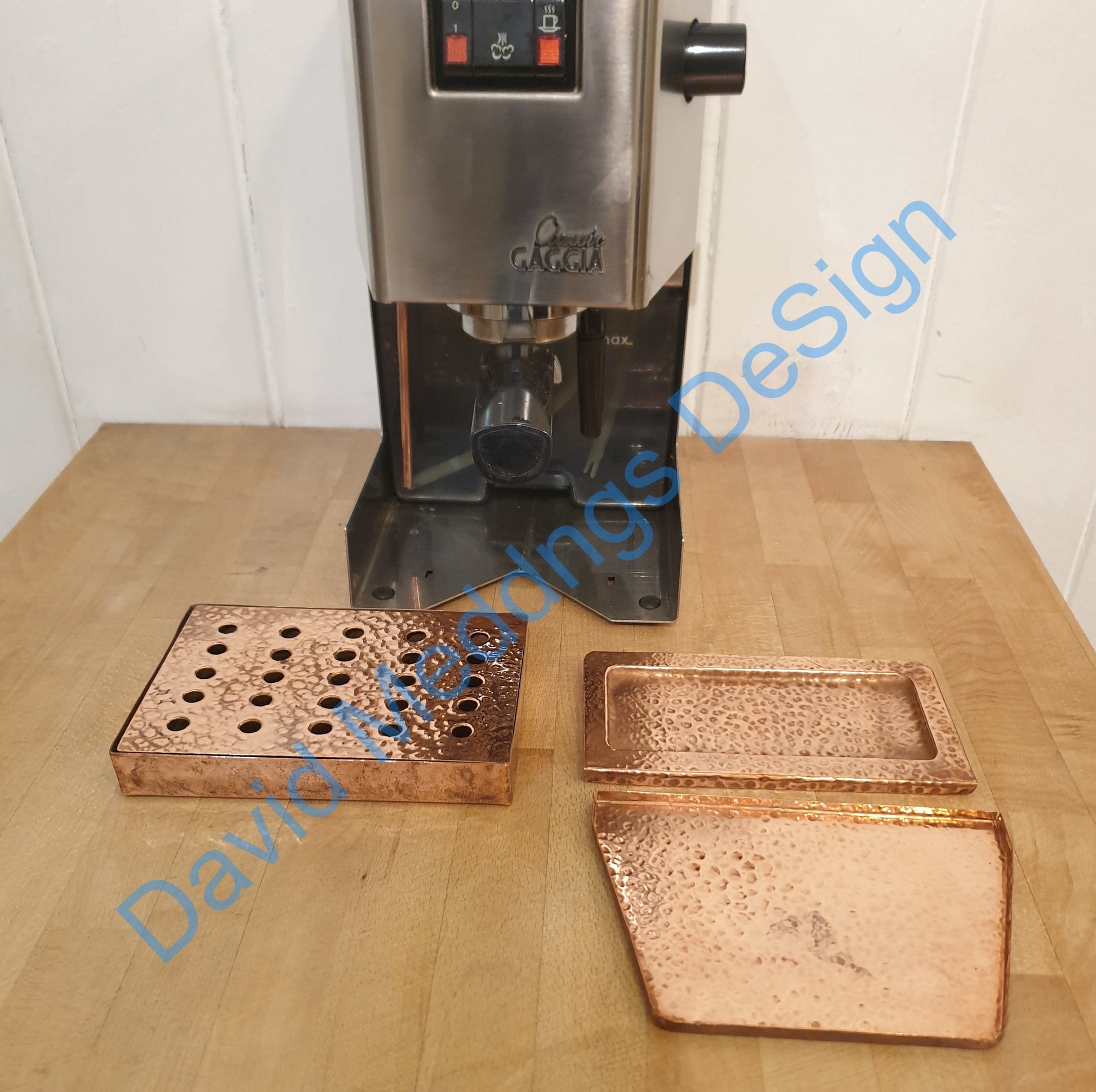 Gaggia Classic copper drip tray and top trays for portafilter, cups