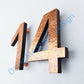 3D Modern Copper House numbers floating in polished, brushed, hammered or patinated finish Antigoni, 3"/75mm high tx
