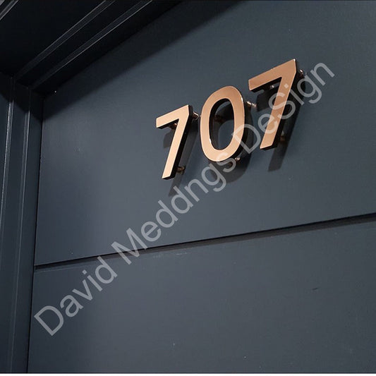 3D Metal faced eco friendly Floating house numbers – David Meddings DeSign