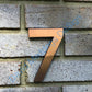 3D Modern Copper House numbers floating in polished, brushed, hammered or patinated finish Antigoni, 4"/100mm high tx