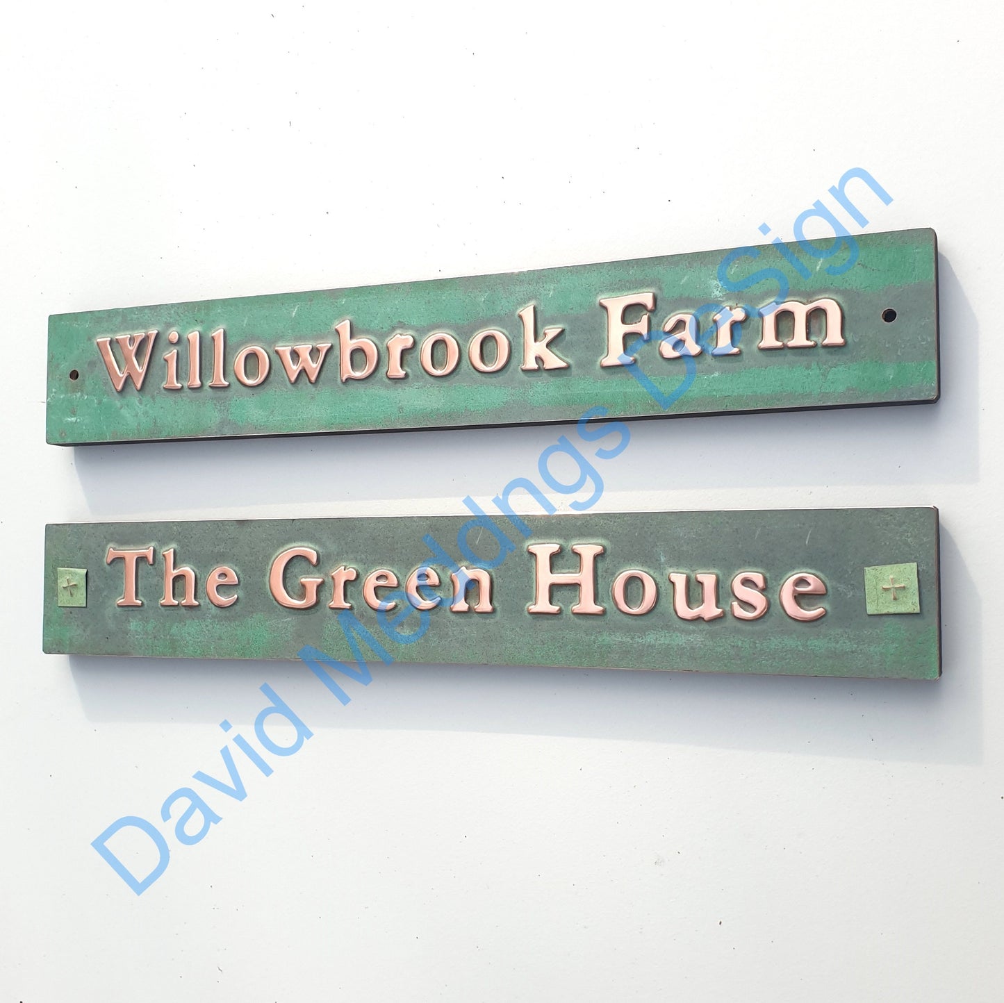 green copper plaque in traditional style 