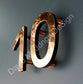 3D Modern Copper House numbers floating in polished, brushed, hammered or patinated finish Antigoni, 4"/100mm high tx